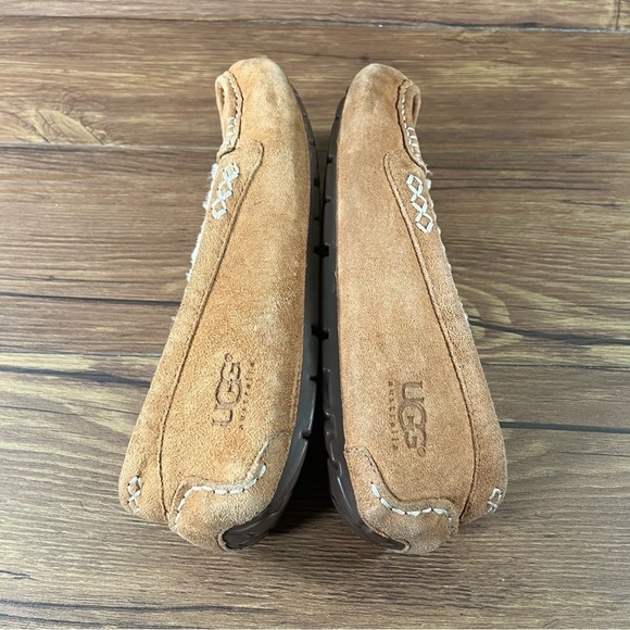UGG Ansley Slip-On Suede Moccasins Brown Slippers Women’s Size 7 Shoes - Picture 7 of 10